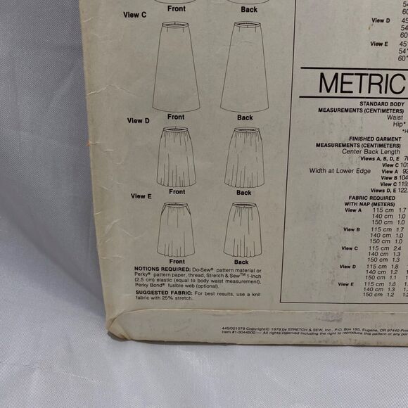 1979 Stretch and Sew Straight A-Line Dirndl Skirt Design Patterns by Ann Person - Picture 7 of 10